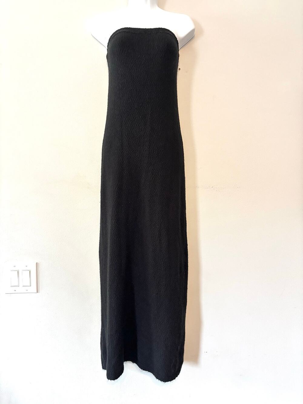 Free People Beach Rio Strapless Black Knit Sweater Maxi Dress M